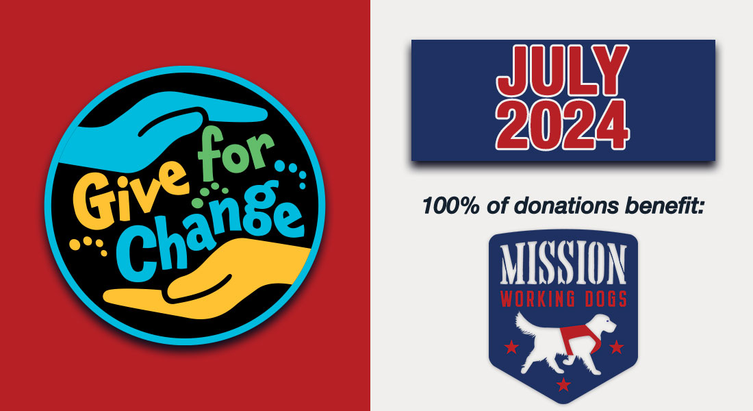 oxford casino's give for change recipient July 2024 mission working dogs