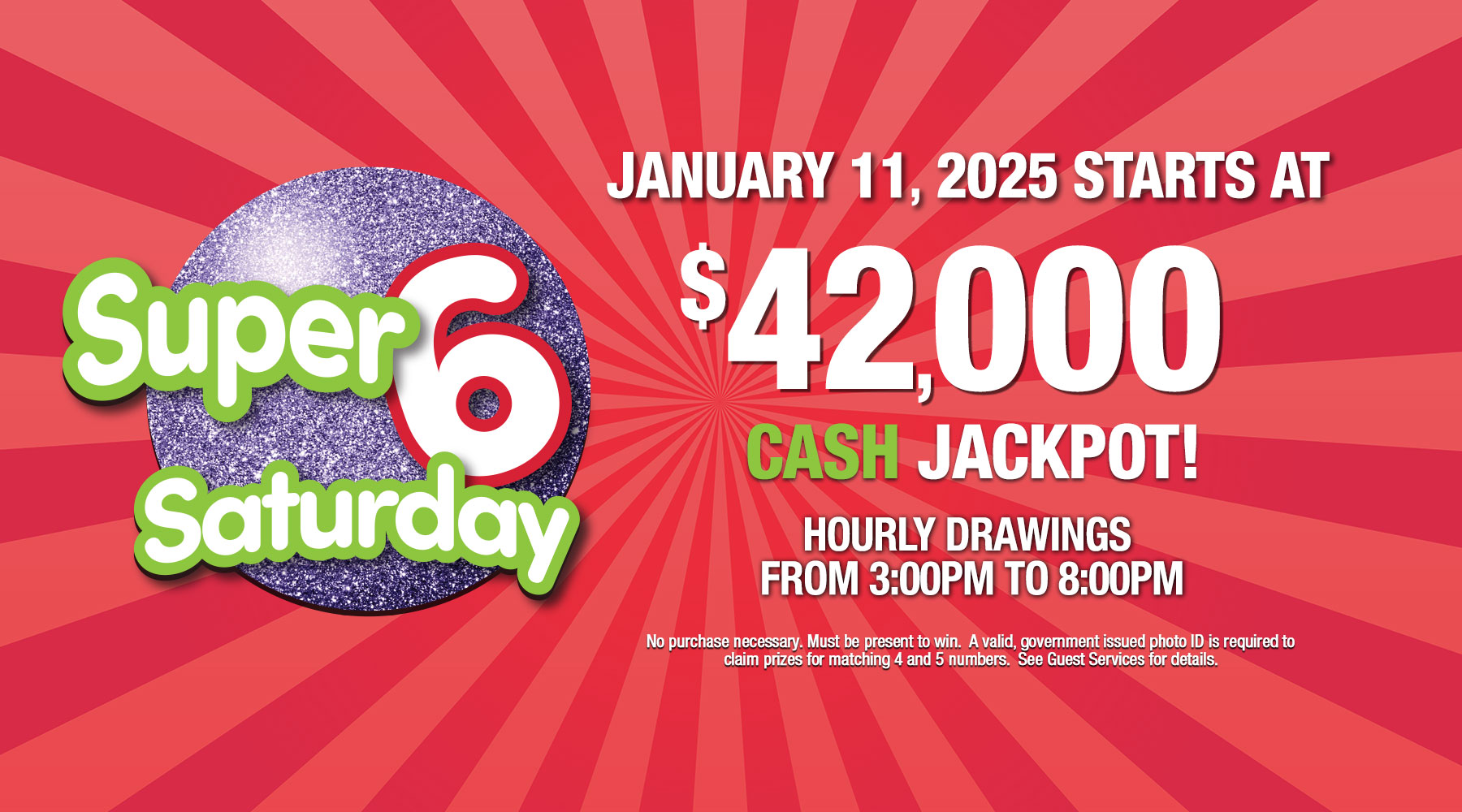 Super 6 Saturday CASH jackpot